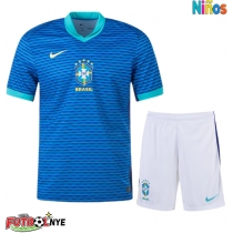 Camiseta Brasil Visitante Equipación para niños Copa America 2024 manga corta (+ pantalones cortos)